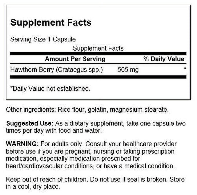 Swanson Herbal Supplements Hawthorn Berry 565 Mg Capsule 250Ct