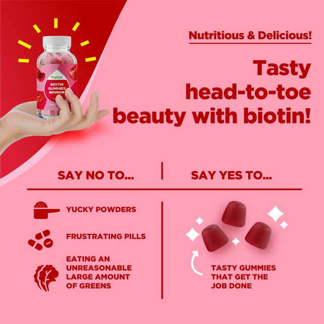 Biotin Gummies for Hair and Nail Growth - Biotin Gummies for Hair Growth Potent Skin Care and Nail Care - Biotin 5000Mcg per Serving Hair Skin and Nails Gummies Vitamins for Adults