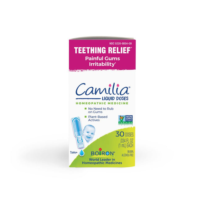 Boiron Camilia Teething Drops for Daytime and Nighttime Relief of Painful or Swollen Gums and Irritability in Babies, Irritability, 30 Single Liquid Doses