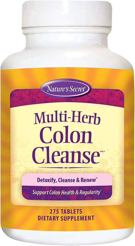 Nature'S Secret Multi-Herb Colon Cleanse Detoxify, Cleanse & Renew, Support Colon Health and Regularity, 275 Tablets, with a Pill Case