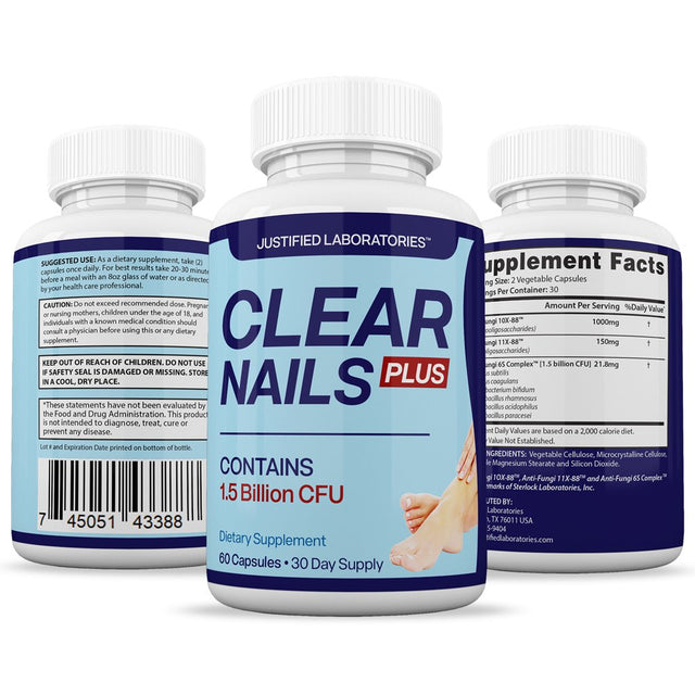 (5 Pack) Clear Nails 1.5 Billion CFU Probiotic Nail Support 300 Capsules