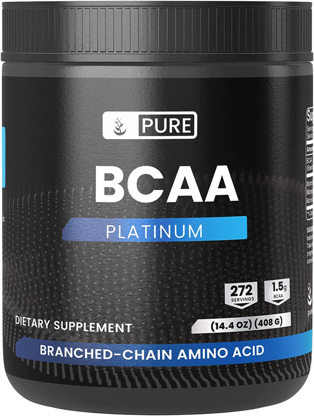 PURE ORIGINAL INGREDIENTS 2:1 BCAA Powder, 14.4 Oz, Unflavored, 272 Servings, Always Pure, No Additives or Fillers