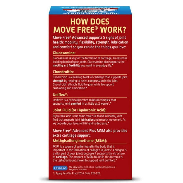 Schiff Move Free Advanced Joint Health with Glucosamine & Chondroitin Tablets, 120 Ct, 4 Pack