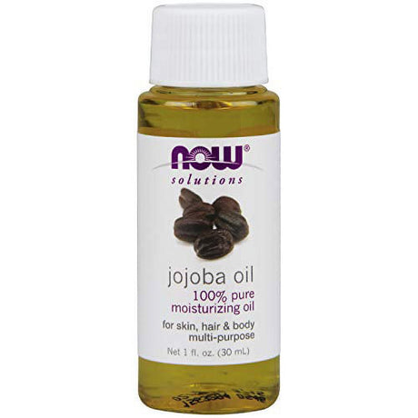 NOW Solutions, Jojoba Oil, 100% Pure Moisturizing, Multi-Purpose Oil for Face, Hair and Body, 1-Ounce