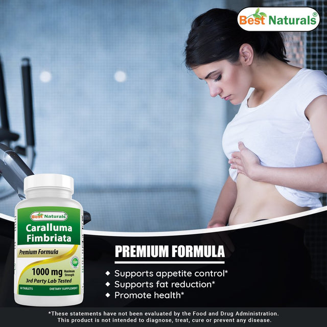 Best Naturals Caralluma Fimbriata 1000 Mg 60 Tablets | Appetite Suppressant and Weight Loss Diet Supplement