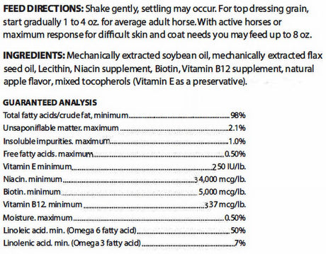 Healthycoat Equine Formula: Quart - Nutritional, All-Natural, Rich in Omega 3 & 6 for Skin & Coat, Improved Immune System and over All Health