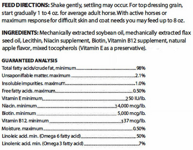 Healthycoat Equine Formula: Quart - Nutritional, All-Natural, Rich in Omega 3 & 6 for Skin & Coat, Improved Immune System and over All Health