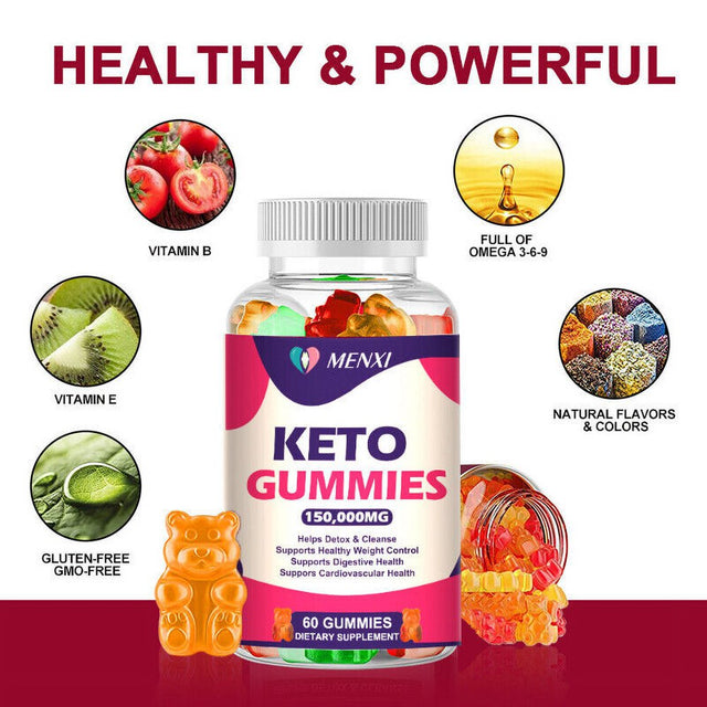 Keto ACV BHB Gummies 150000Mg for Fat Burn Weight Loss Detox Keto Diet Pills - 60 Gummy