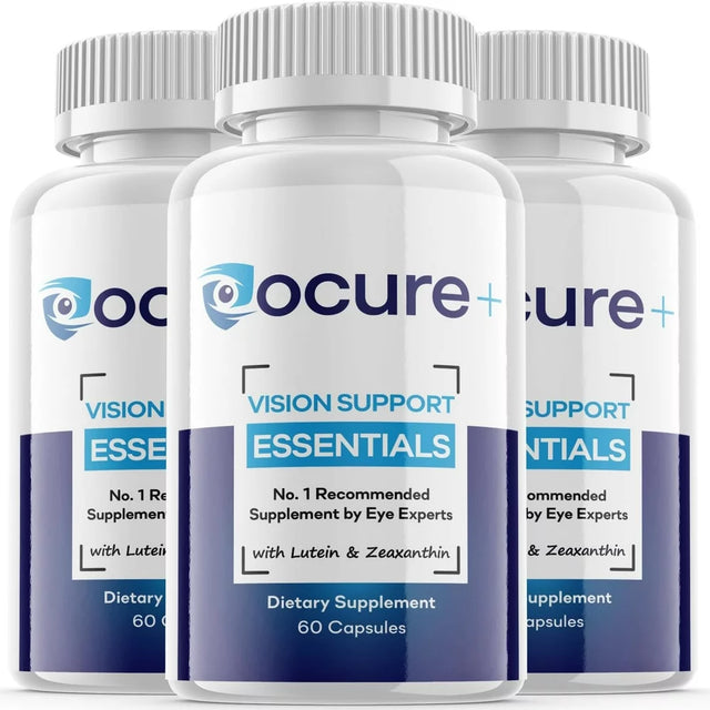 (3 Pack) Ocure+ - Revolutionary Advanced Vision Matrix Formula - Supports Healthy Vision - Dietary Supplement for Eyes Sight - 180 Capsules