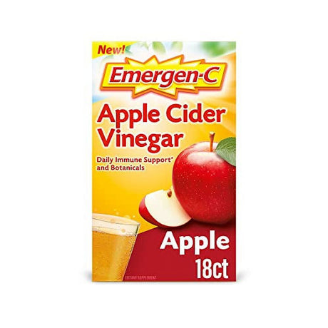 Emergen-C Apple Cider Vinegar Vitamin C Fizzy Drink Mix, Dietary Supplement for Immune Support, Apple - 18 Count