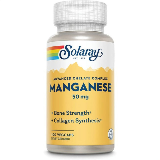 Solaray Advanced Chelate Complex Manganese 50 Mg 100 Veg Caps