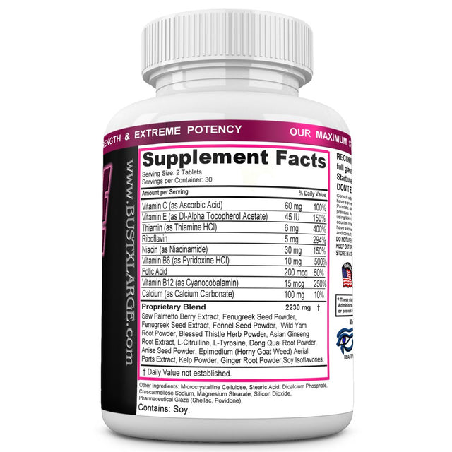 BUTT X LARGE V-2 Pills with Added Multivitamin and Amino Acids to Boost the Results. (Not a Cream) 60 Tablets