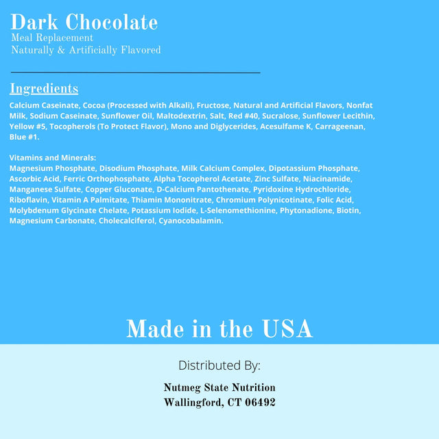 100 Calorie Dark Chocolate Pudding/Shake Meal Replacement -7 Packets per Box- Vitamins and Minerals- by Robard