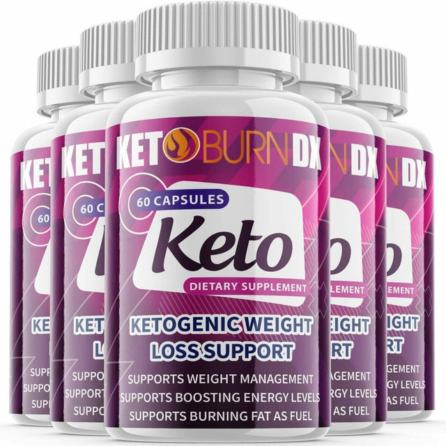 (5 Pack) Keto Burn DX - Supplement for Weight Loss - Energy & Focus Boosting Dietary Supplements for Weight Management & Metabolism - Advanced Fat Burn Raspberry Ketones Pills - 300 Capsules