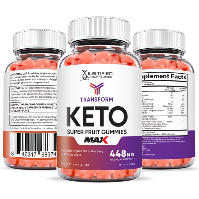 (2 Pack) Transform Keto Max Gummies Dietary Supplement 120 Gummys