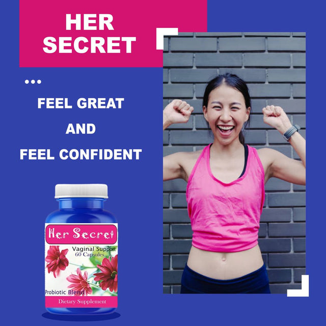 Her Secret Women Prebiotics 60 Pills Control Fishy Odor, Support Ph Balance 60 Capsules