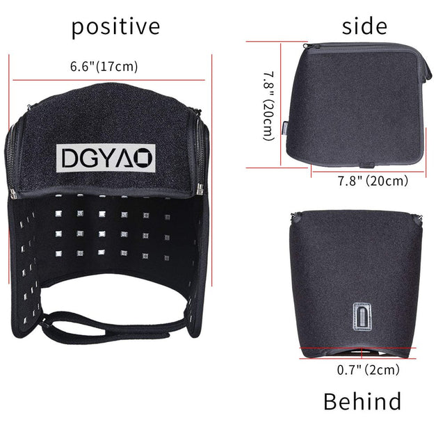 DGYAO Red Light Therapy Cap for Hair Loss Device Infrared Light Portable Foldable Helmet Hair Growth Cap Hair Loss for Men & Women