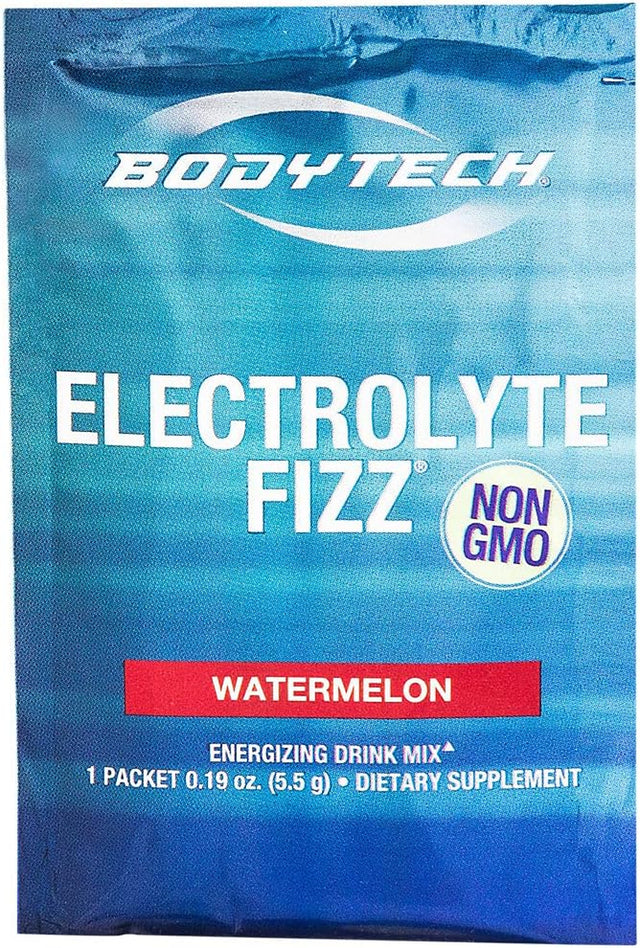 BODYTECH Electrolyte Fizz Packets, Watermelon - Supports Energy & Endurance with 1200MG of Vitamin C, on the Go Refreshment (30 Packets)