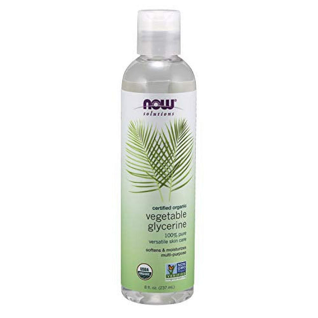 NOW Solutions, Organic Vegetable Glycerin Oil, 100% Pure, Softening and Moisturizing Multi-Purpose Skin Care, 8-Ounce