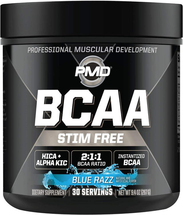 PMD Sports CG5 - Premium Creatine and L-Glutamine Powder (60 Servings) Sports BCAA Stim Free Amino Acids for Enhanced Recovery – Blue Razz (30 Servings)