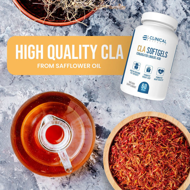 Clinical Effects CLA - Conjugated Linoleic Acid from Safflower Oil Weight Management Supplement - 60 Softgels