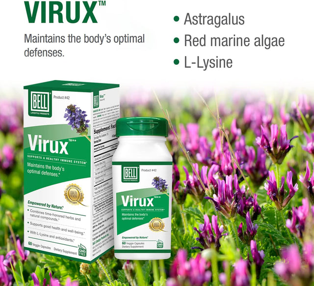 Bell Virux™ L Lysine and Red Marine - Natural Herbal Blend, Unique Supplement to Boost the Immune System- Lysine 1000Mg Capsules