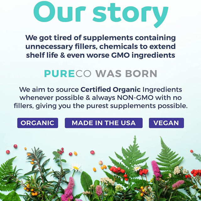 Pure Co Organic Cranberry Pills (50:1 Concentrate) - 500Mg Is Equivalent to 25,000Mg Fresh Cranberries - for Kidney Cleanse & UTI Support Vitamins - Fruit Extract Supplement, 60 Capsules