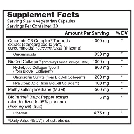 Nature'S Lab Gold Turmeric Joint Complex - 120 Capsules - Biocell Collagen, Hyaluronic Acid, C3 Curcumin, MSM - Joint Support, anti Inflammatory, Skin Supplement*