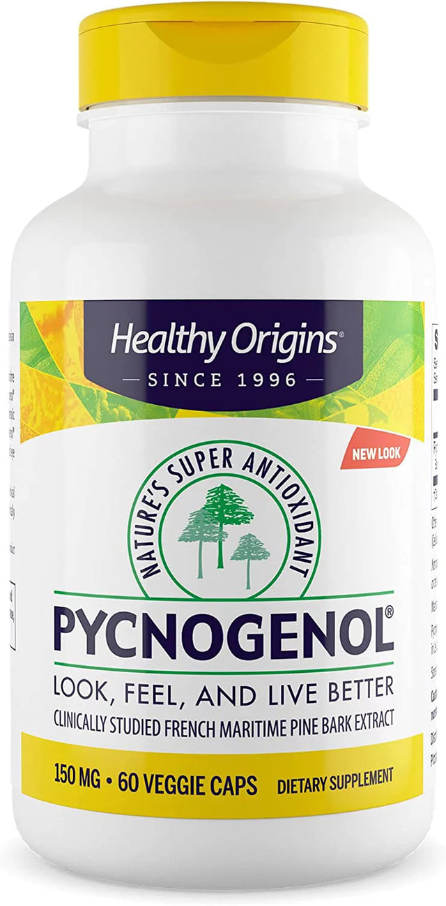 Healthy Origins Pycnogenol 150 Mg (Nature'S Super Antioxidant, Non-Gmo, Gluten Free, Cardiovascular Support), 60 Veggie Caps