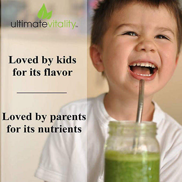 Ultimate Vitality Greens - Green Superfood Detox Powder - Powerful Antioxidant and Detoxification Support with Plant Enzymes and Probiotics - Natural Chocolate Flavor Dietary Supplement - 30 Servings