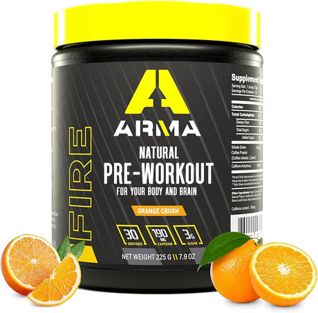 Sport FIRE - Pre Workout for Stamina, Energy, & Focus - Patented Formula with 190Mg of Green Bean Coffee Caffeine - for Cognitive Function & Focus - up to 6 Hours of Pure Energy - Orange Crush