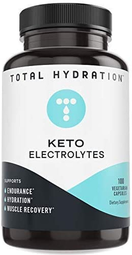 Keto Electrolyte (100Ct) Electrolyte Pills for Endurance, Hydration, Rejuvenation, Vegan-Friendly Electrolyte with Magnesium, Calcium, Sodium, Potassium, Chloride