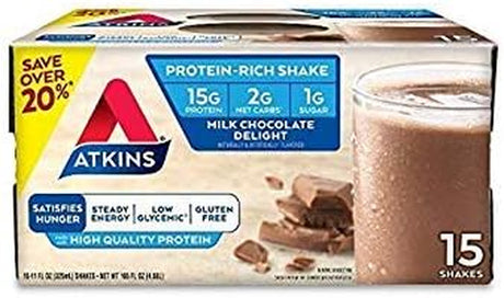 Gluten Free Protein-Rich Shake, Milk Chocolate Delight, 30 Count