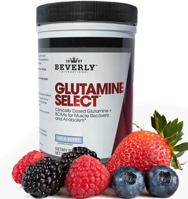 Beverly International Glutamine Select, 60 Servings. Clinically Dosed L-Glutamine and Amino Acid Formula for Lean Muscle and Recovery. Sugar-Free Powder. Bcaa’S.