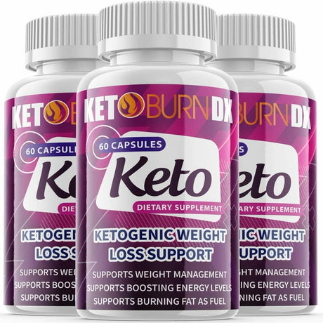 (3 Pack) Keto Burn DX - Supplement for Weight Loss - Energy & Focus Boosting Dietary Supplements for Weight Management & Metabolism - Advanced Fat Burn Raspberry Ketones Pills - 180 Capsules