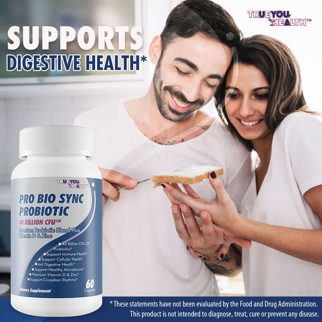 Pro Bio Sync Probiotic 40 Billion CFU - Premium Probiotic Supplement with Immune Support - Help Improve Gut Microbiome - Multiple Health Benefits - Support Digestion, Cellular Health, Circadian Rhythm