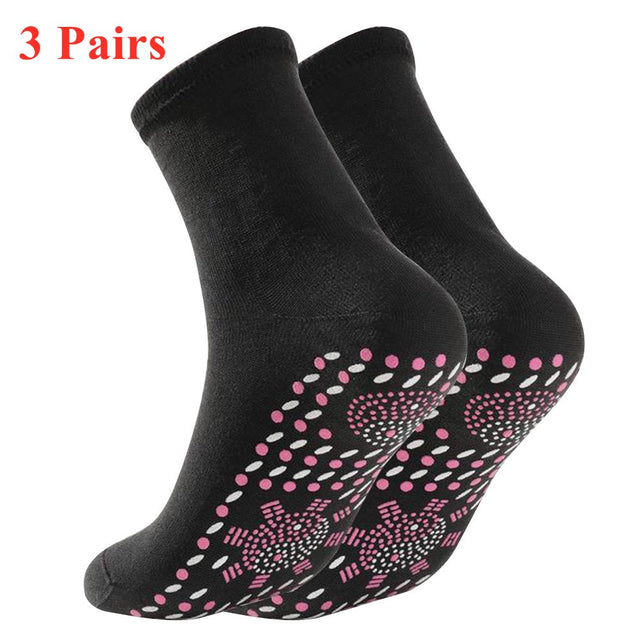 Lotpreco Self-Heating Socks,Magnetic Socks,Heated Socks for Men Women,3Pairs Comfortable Warm Breathable Massage Anti-Freezing,For Fishing Camping Hiking Skiing Foot Warmertourmaline Self-Heating