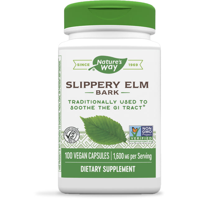 Nature'S Way Slippery Elm Bark, Non-Gmo Project Verified, Vegan, 100 Capsules