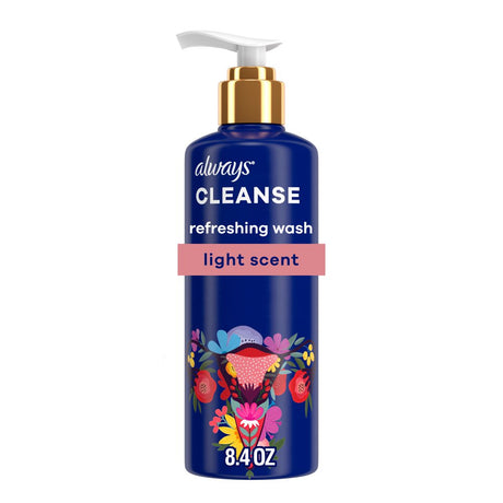 Always Cleanse Refreshing Wash for Intimate Skin, Lightly Scented, 8.4 Fl Oz