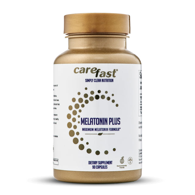 Carefast Melatonin plus Extra Strength High Dose Sleep Supplement - 60Mg Vegan Capsules - Fast Acting Extended Release Sleeping Pills with Zinc & Magnesium for Maximum Quick Absorption for Adults