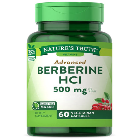 Nature'S Truth Berberine 500Mg | 60 Capsules | Vegetarian, Non-Gmo, & Gluten Free Supplement