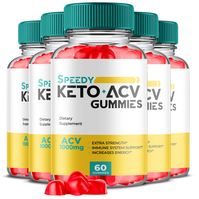 (5 Pack) Speedy Keto ACV Gummies - Supplement for Weight Loss - Energy & Focus Boosting Dietary Supplements for Weight Management & Metabolism - Fat Burn - 300 Gummies