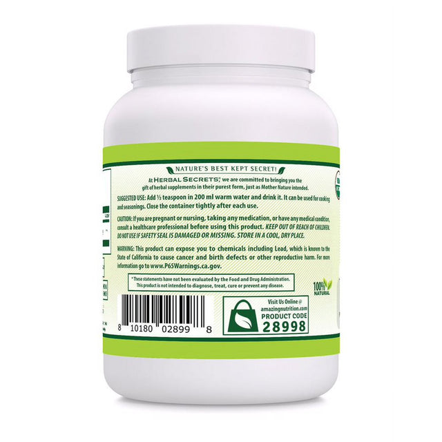 Herbal Secrets USDA Certified Organic Ginger Powder 16 Oz (Non-Gmo) Gluten- Free -Supports Healthy Heart & Immune Functions * Helps to Reduce Nausea* Soothes Upset Stomach*