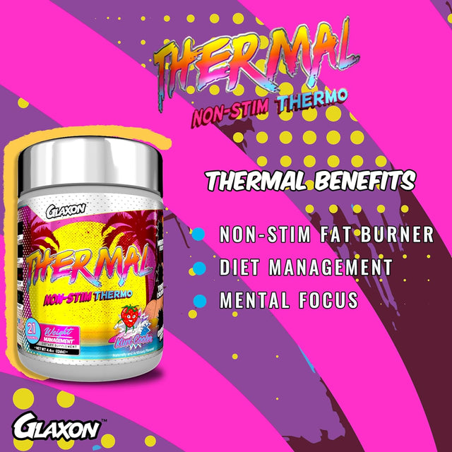 Glaxon Thermal Non-Stimulant Thermogenic Fat Burner Powder from Improve Weight Loss, Suppress Hunger and Appetite – L-Carnitine, Vitacholine™, BAIBA Acid Mitoburn™ - 21 Servings (Kiwi Cooler)