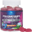 Magnesium Gummy - High Absorption Magnesium Citrate Supplement for Relax Support for Adults & Kids - Calm Magnesium Gummies Dietary Supplements - Bone Support & Heart Support - 60 Raspberry Gummies