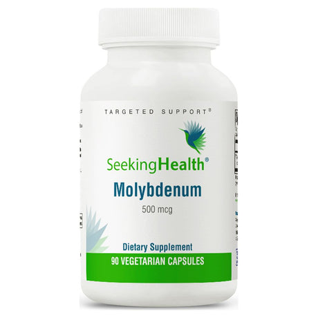 Seeking Health Molybdenum 500, Molybdenum Glycinate Chelate Supplement to Support Healthy Detoxification, Supports Metabolism and Iron Utilization, Vegetarian (90 Capsules)