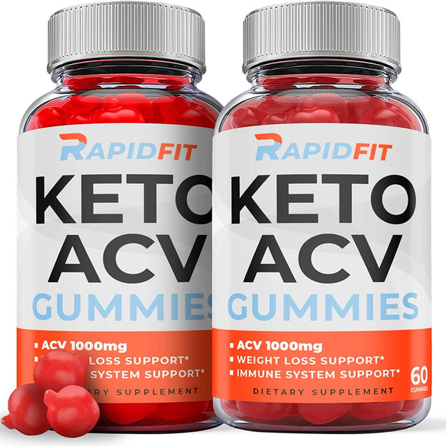 (2 Pack) Rapid Fit Keto ACV Gummies - Supplement for Weight Loss - Energy & Focus Boosting Dietary Supplements for Weight Management & Metabolism - Fat Burn - 120 Gummies