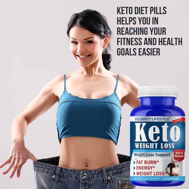 Keto Pills - Advanced Weight Management, Energy, and Appetite Support - Keto Fast Exogenous Ketones Supplement for Improved Focus and Stamina for Women & Men- (60 Capsules) by Celebrity Lifestyle