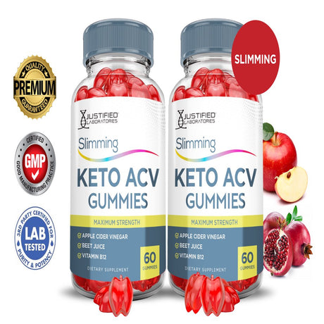 (2 Pack) Slimming Keto ACV Gummies 1000MG Dietary Supplement 120 Gummys