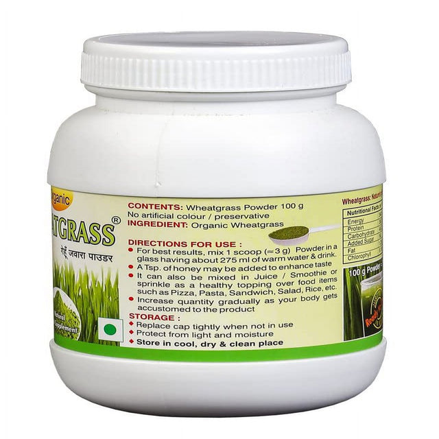 Girme'S Wheatgrass Powder 100G Bottle - (Pack of 4) | India Organic - Jaivik Bharat Certified | Natural Health Supplement | Immunity Booster, Detox | Export Quality